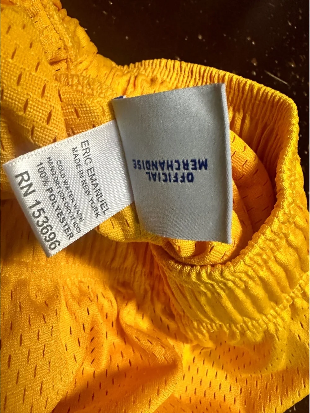 Eric Emanuel Mens Yellow Logo Elastic Waist Pockets Comfort Mesh Shorts Size 2XL